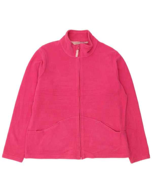 Marks & Spencer Womens Fleece Jacket UK 18 XL Pink Polyester