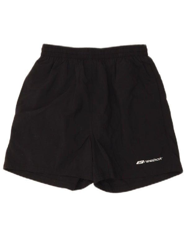 REEBOK Mens Graphic Sport Shorts XS Black Nylon