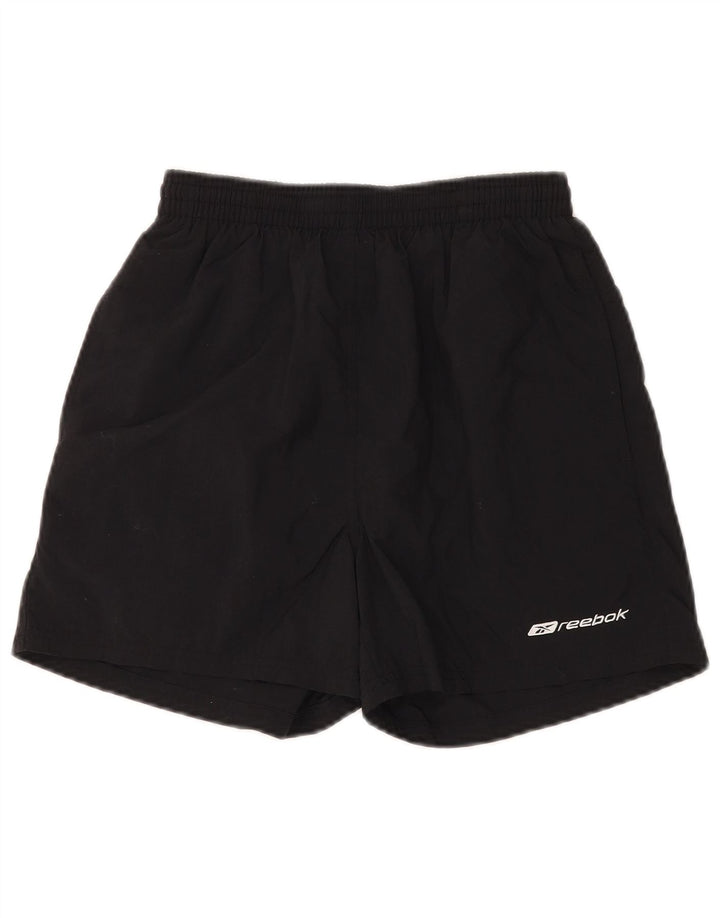 REEBOK Mens Graphic Sport Shorts XS Black Nylon