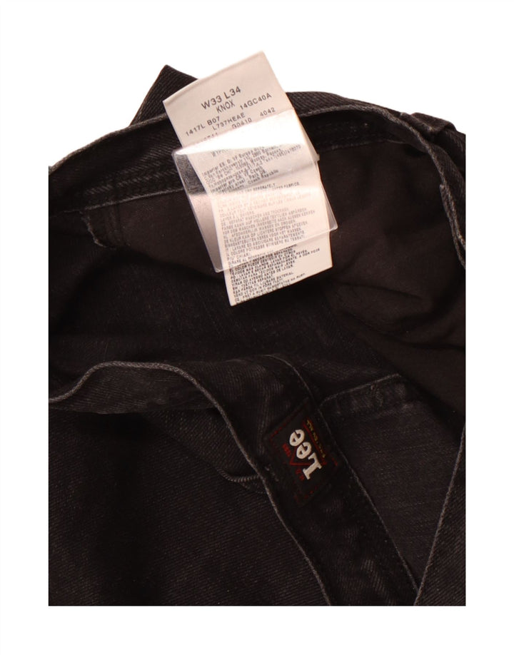 LEE Mens Knox Straight Jeans W33 L28 Black Cotton