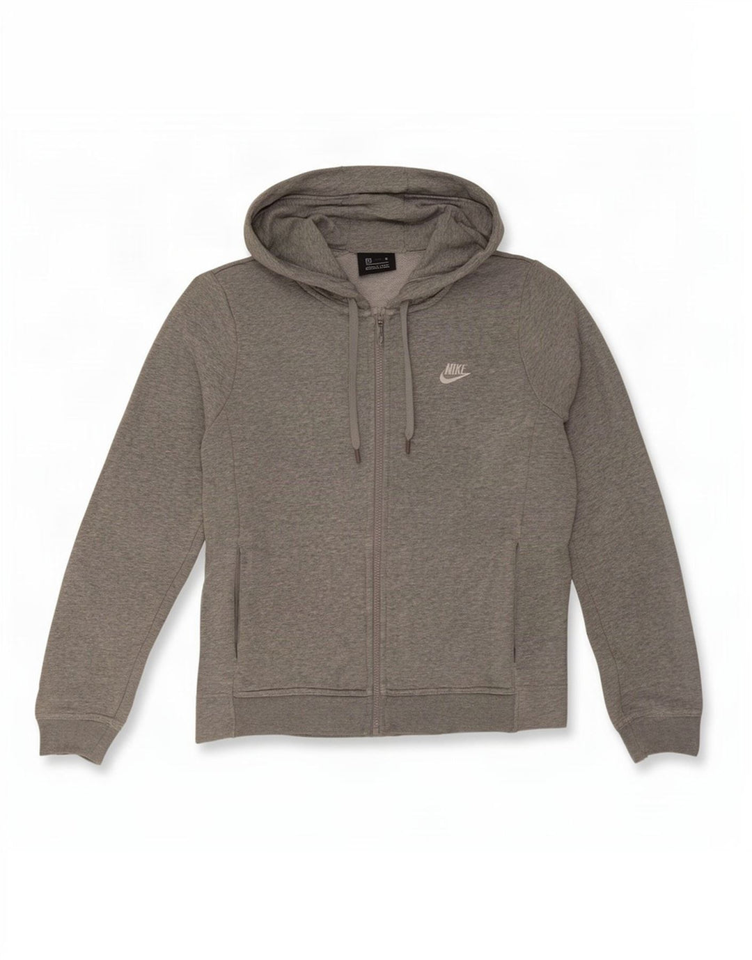 Nike Mens Zip Hoodie Sweater Medium Grey Flecked Cotton