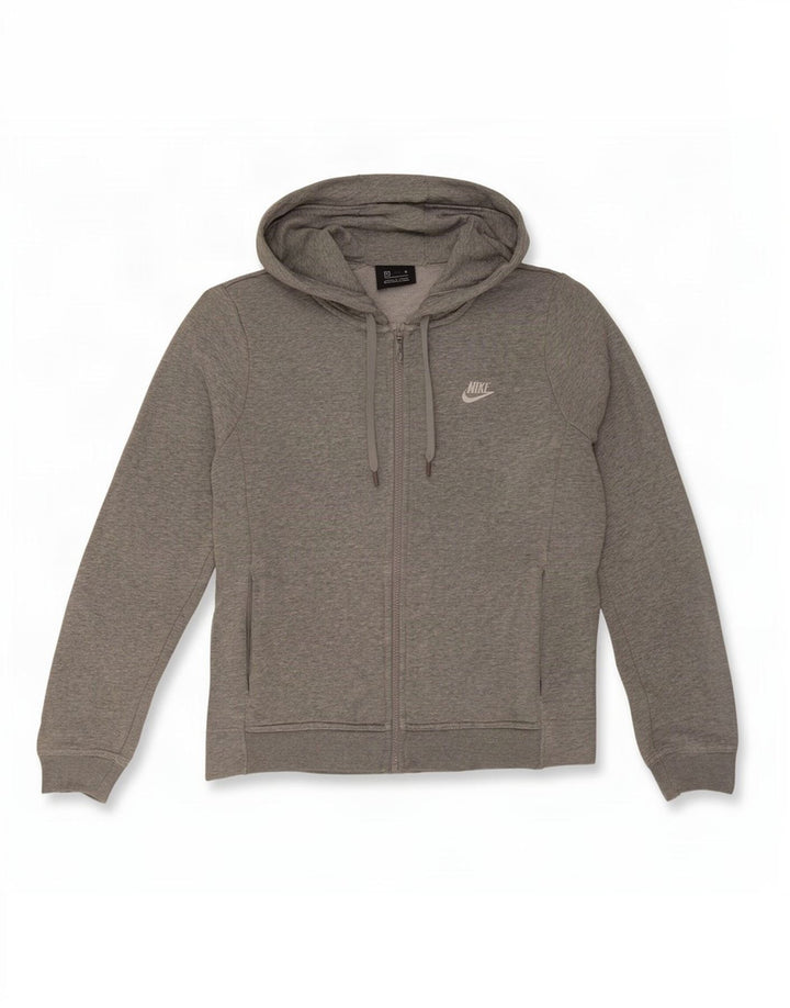 Nike Mens Zip Hoodie Sweater Medium Grey Flecked Cotton