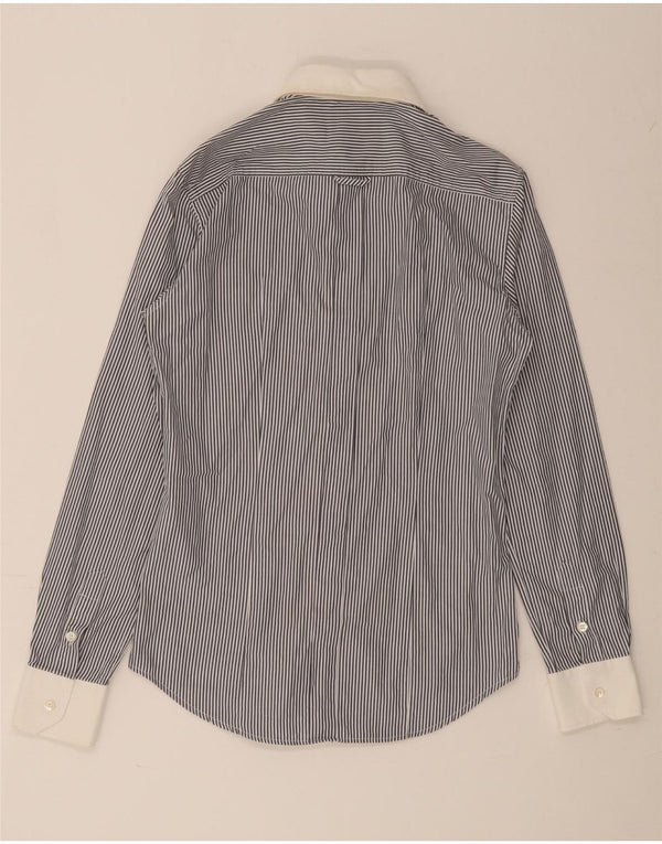 Dolce & Gabbana Mens Slim Fit Shirt IT 46 Small Blue Pinstripe Cotton