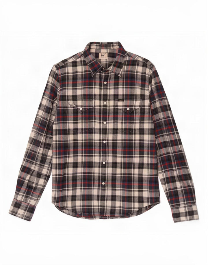 Lee Mens Flannel Shirt Small Multicoloured Check Cotton