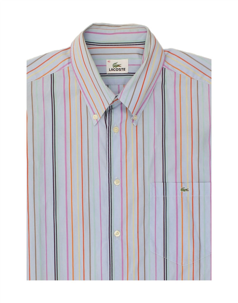 LACOSTE Mens Shirt Size 42 Large Multicoloured Striped Cotton | Vintage Lacoste | Thrift | Second-Hand Lacoste | Used Clothing | Messina Hembry 