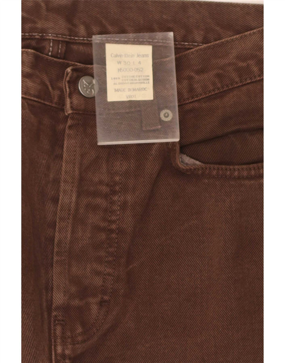 Calvin Klein Mens Straight Jeans W30 L31 Brown Cotton