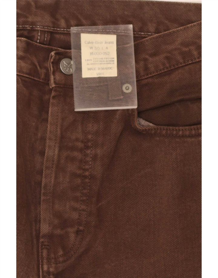 Calvin Klein Mens Straight Jeans W30 L31 Brown Cotton