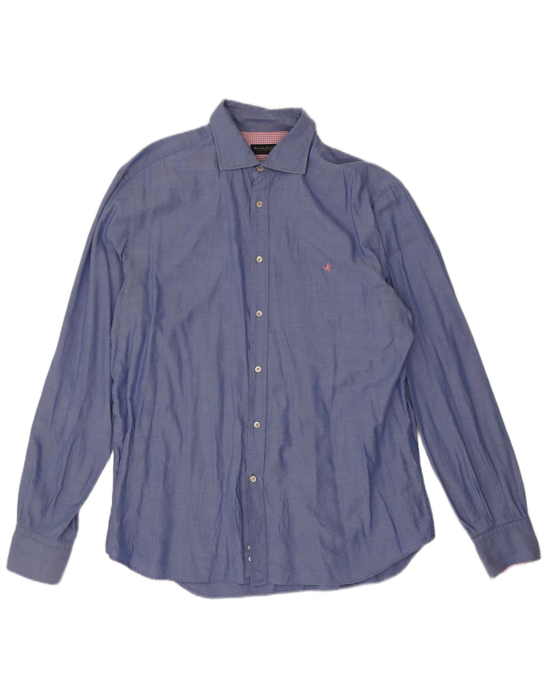 Brooksfield Mens Shirt Size 43 Large Blue Spotted