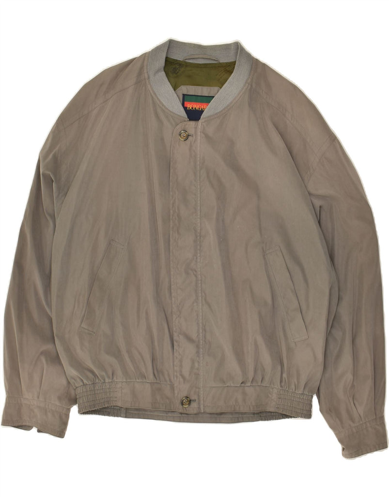 BONGARDI Mens Bomber Jacket IT 54 2XL Grey Polyester | Vintage Bongardi | Thrift | Second-Hand Bongardi | Used Clothing | Messina Hembry 