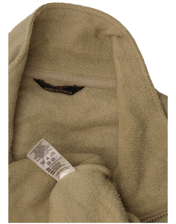Marks & Spencer Mens Fleece Gilet UK 40 Large Beige Polyester