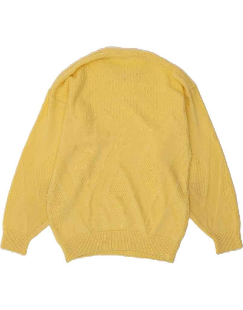 VINTAGE Mens Crew Neck Jumper Sweater IT 50 Medium Yellow Acrylic Vintage Vintage and Second-Hand Vintage from Messina Hembry 