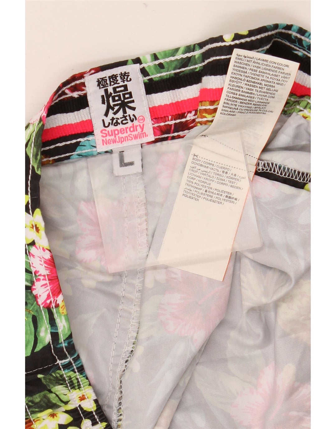 Superdry Womens Swimming Shorts UK 16 Large Multicoloured Floral Polyester