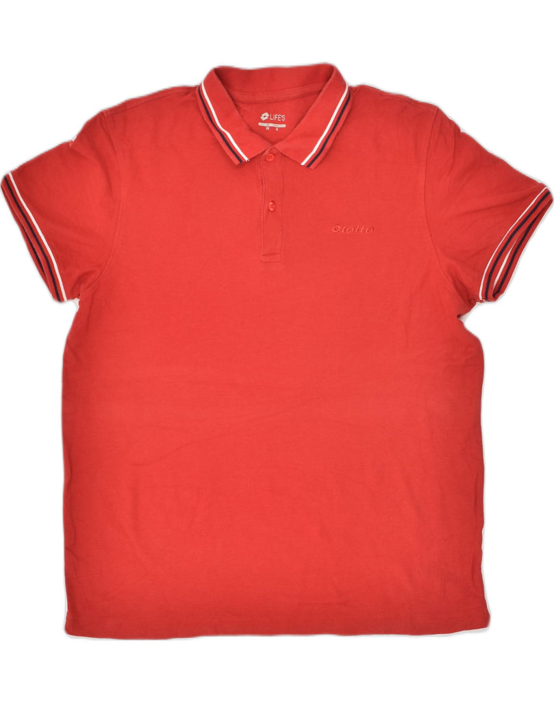 LOTTO Mens Polo Shirt XL Red Cotton | Vintage Lotto | Thrift | Second-Hand Lotto | Used Clothing | Messina Hembry 