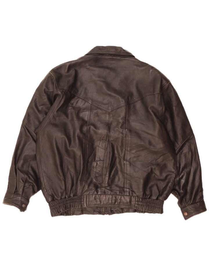 Rosa Cuir Mens Leather Jacket UK 40 Large Black Leather