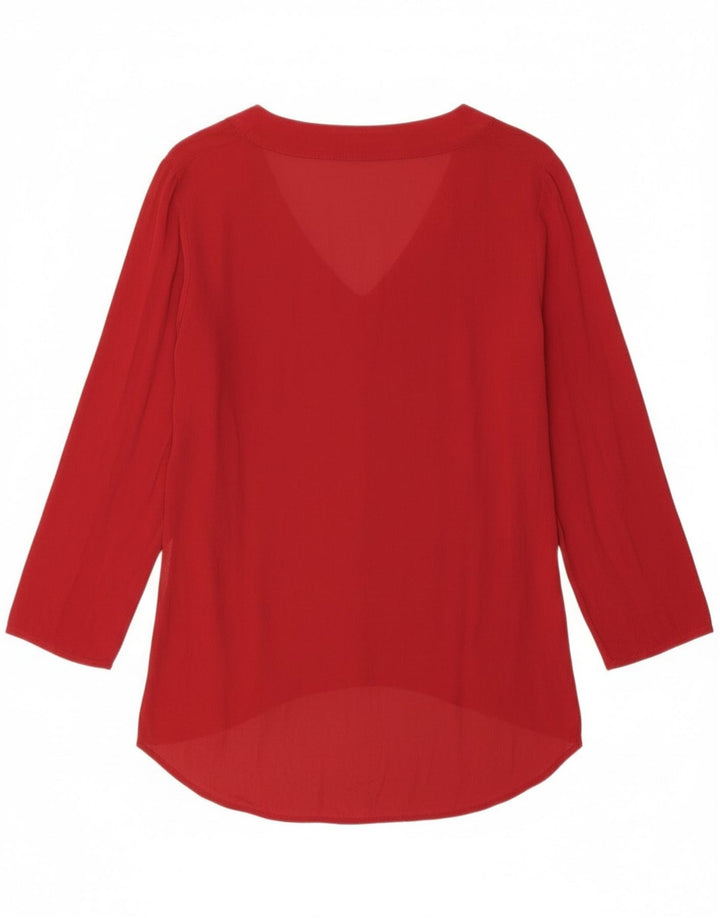 Zara Womens Long Sleeve Tunic Top UK 14 Medium Red