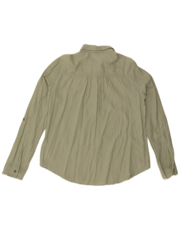 Hollister Womens Pullover Shirt UK 14 Medium Green Cotton