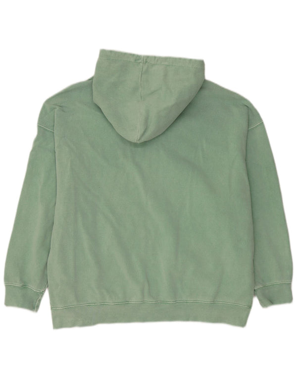 Pull & Bear Womens Oversized Zip Hoodie Sweater UK 14 Medium Green