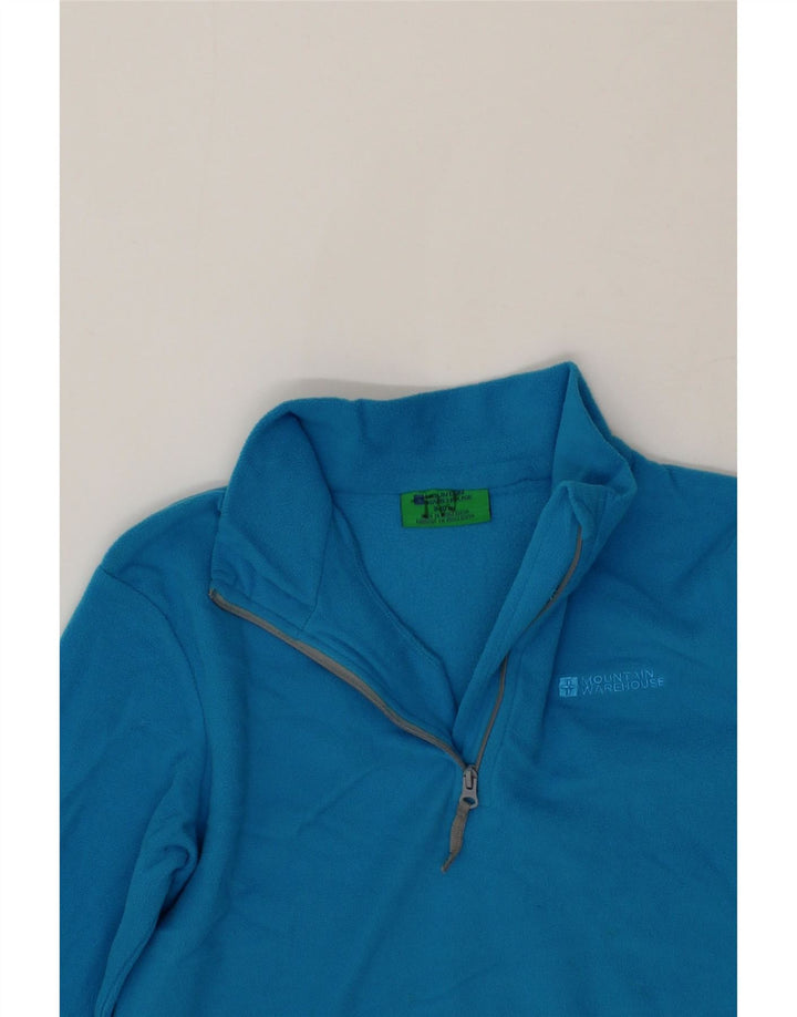 MOUNTAIN WAREHOUSE Boys Zip Neck Fleece Jumper 9-10 Years Blue Polyester Vintage Mountain Warehouse and Second-Hand Mountain Warehouse from Messina Hembry 