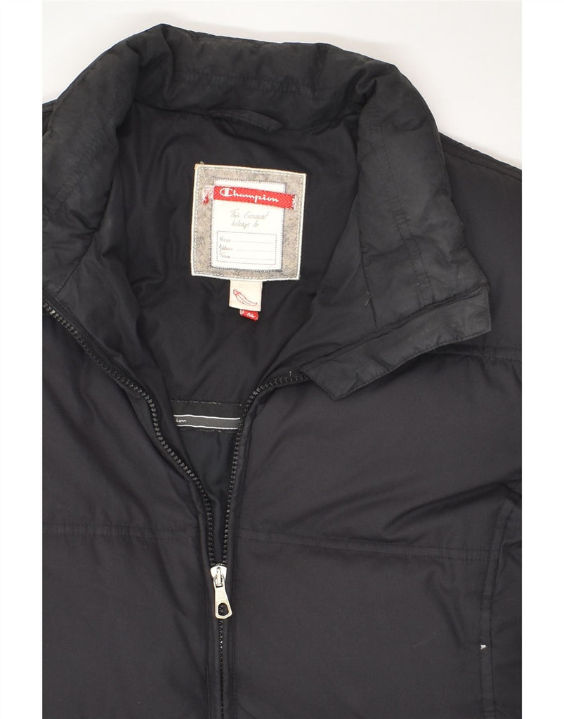 CHAMPION Womens Padded Coat UK 18 XL Black Polyester | Vintage Champion | Thrift | Second-Hand Champion | Used Clothing | Messina Hembry 