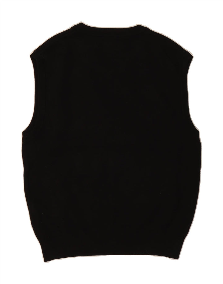 JACK & JONES Mens Vest Tank Top Small Black Polyester Vintage Jack & Jones and Second-Hand Jack & Jones from Messina Hembry 