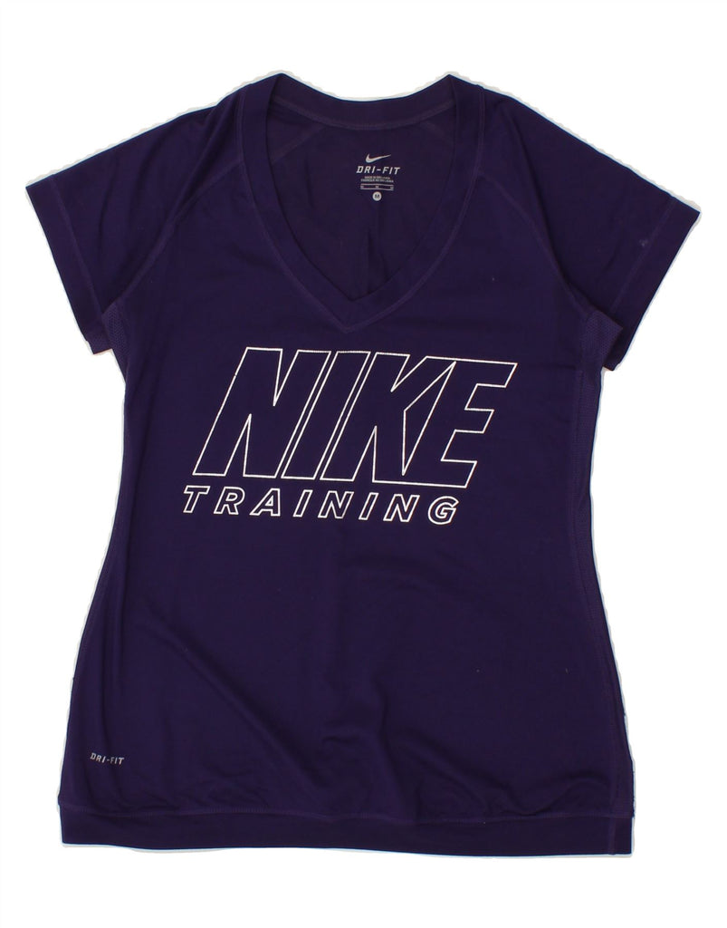 NIKE Womens Dri Fit Graphic T-Shirt Top UK 12 Medium Purple Vintage Nike and Second-Hand Nike from Messina Hembry 