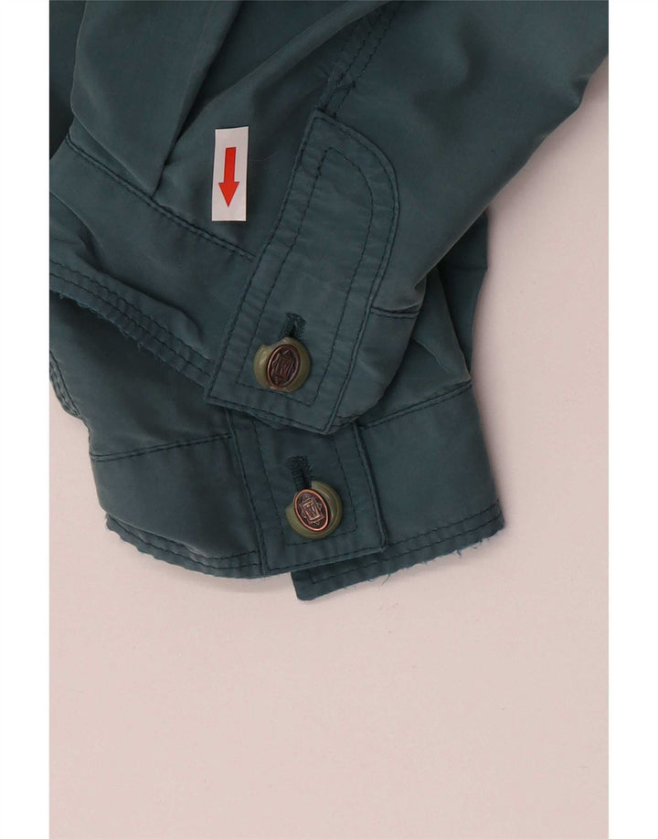 Vintage Mens Utility Jacket Medium Green Polyester
