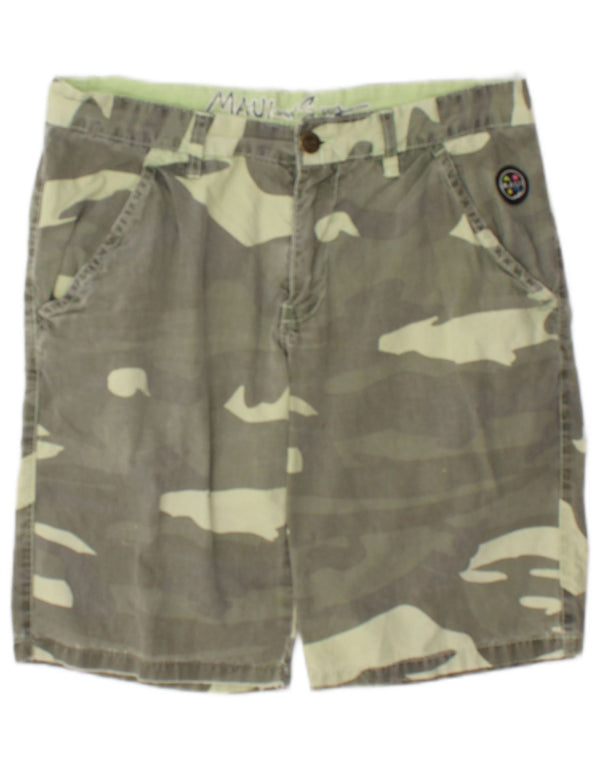 Maui and Sons Mens Chino Shorts IT 48 Medium W32 Green Camouflage Cotton