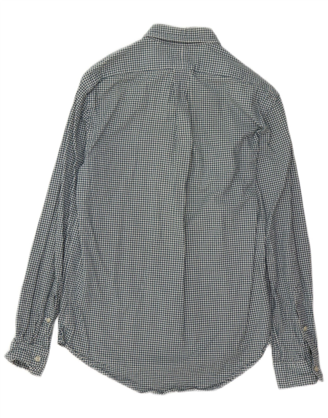 POLO RALPH LAUREN Mens Stretch Oxford Flannel Shirt Medium Blue Gingham