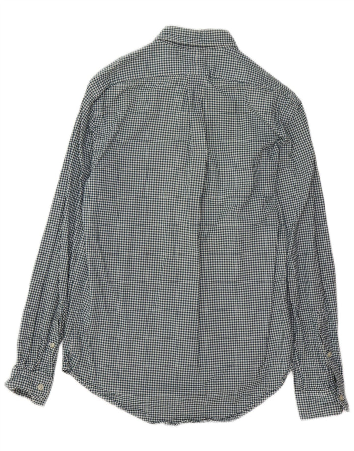 POLO RALPH LAUREN Mens Stretch Oxford Flannel Shirt Medium Blue Gingham