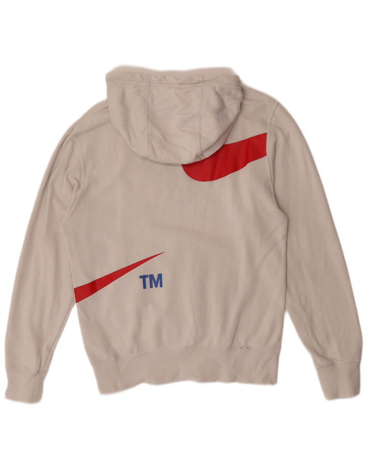 Nike Mens Graphic Hoodie Jumper Small White Cotton