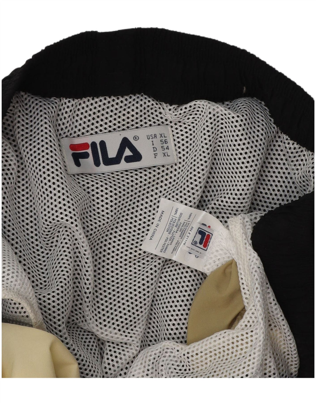 FILA Mens Graphic Swimming Shorts XL Black Colourblock Polyester