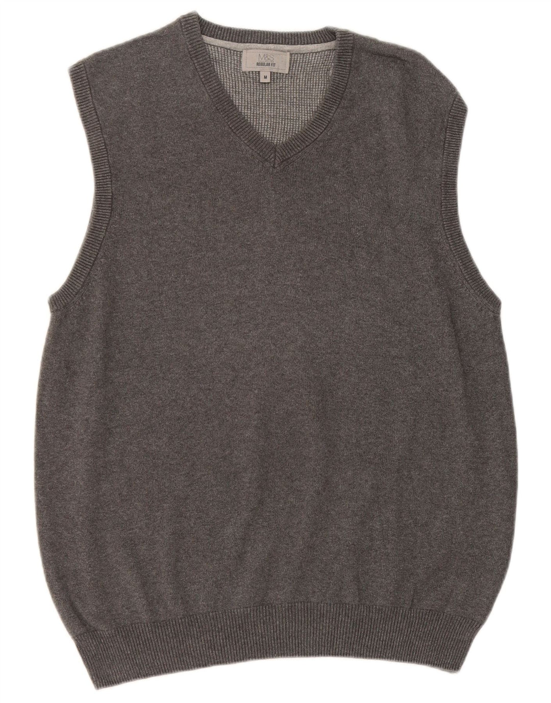 Marks & Spencer Mens Regular Fit Vest Tank Top Medium Grey Cotton
