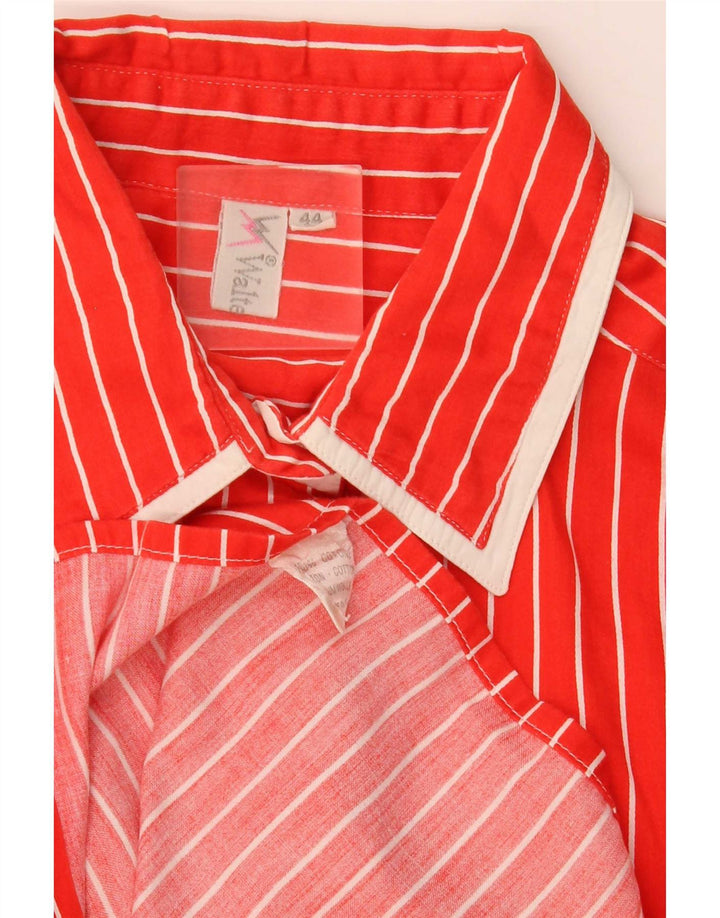 Vintage Womens Shirt IT 44 Medium Red Pinstripe Cotton