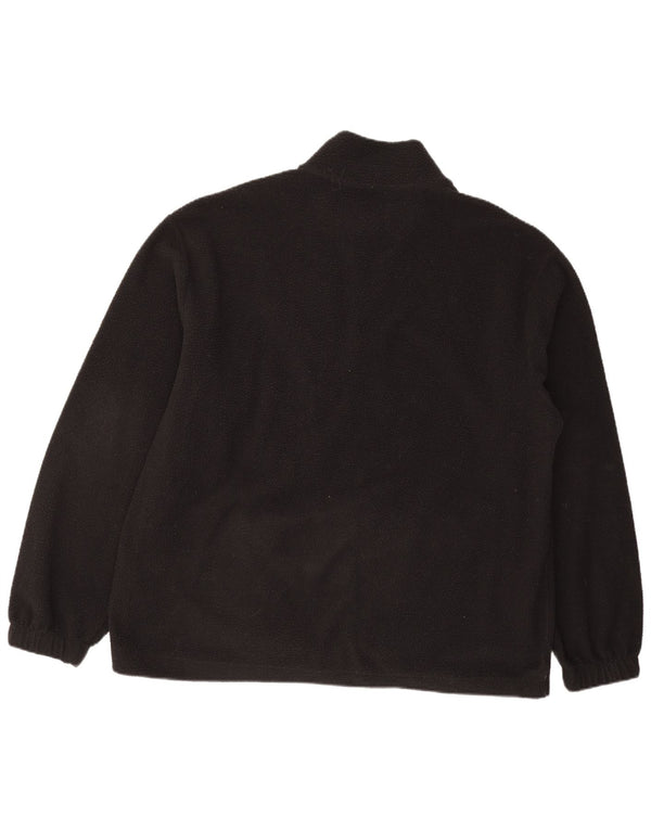 Champion Mens Zip Neck Fleece Jumper Large Black Polyester