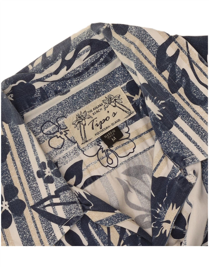 Tipo' S Mens Short Sleeve Shirt Medium Blue Floral Cotton
