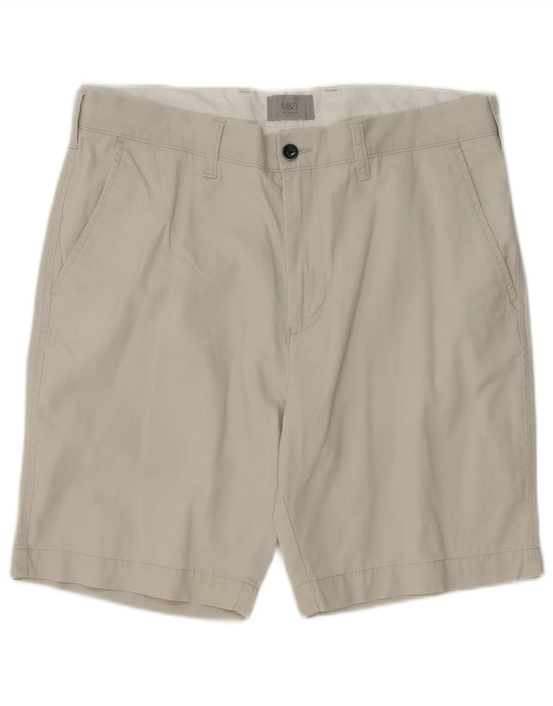 Marks & Spencer Mens Chino Shorts W34 Large Beige Cotton