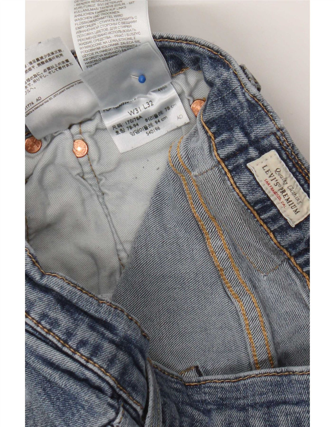Levi's Womens Skinny Jeans W31 L32 Blue Cotton
