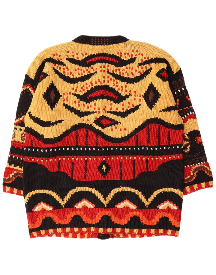 S.MORITZ Womens Cardigan Sweater UK 16 Large Multicoloured Geometric