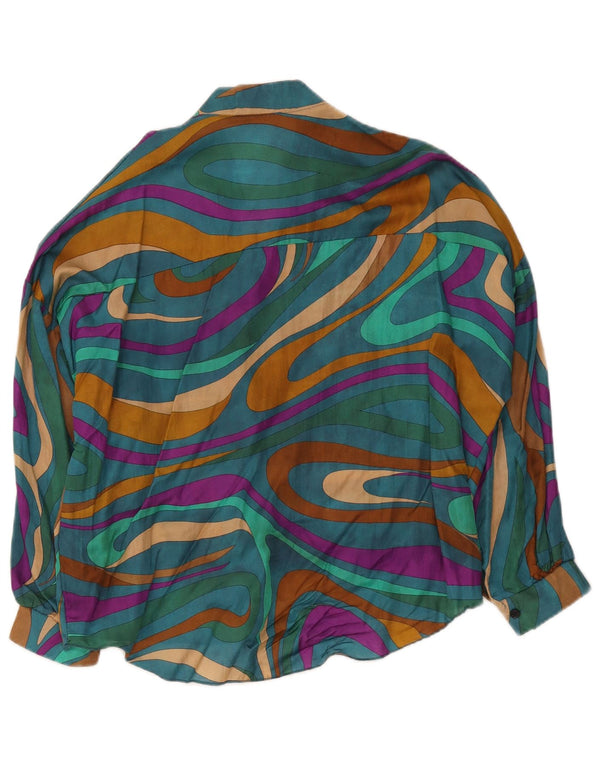 Vintage Womens Shirt Blouse UK 18 XL Multicoloured Geometric Viscose