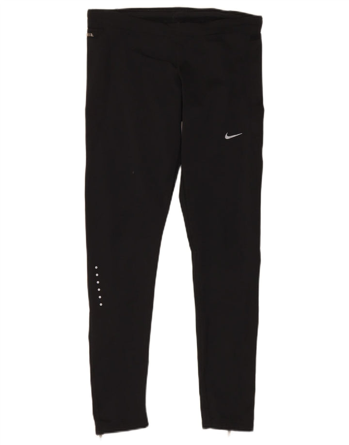 Nike Womens Leggings UK 14 Medium Black Polyester Sports