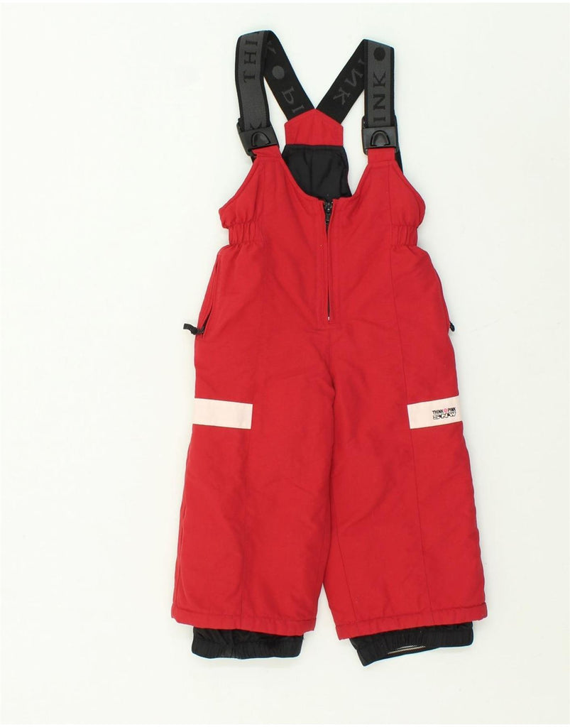 THINK PINK Baby Boys Ski Jumpsuit 18-24 Months  Red Nylon | Vintage Think Pink | Thrift | Second-Hand Think Pink | Used Clothing | Messina Hembry 