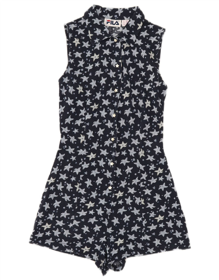 FILA Womens Sleeveless Playsuit IT 40 Small  Navy Blue Floral