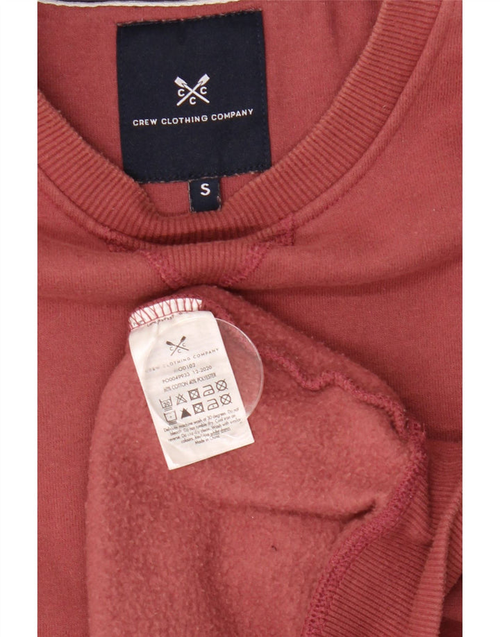 CREW CLOTHING Mens Sweatshirt Jumper Small Pink Cotton Vintage Crew Clothing and Second-Hand Crew Clothing from Messina Hembry 