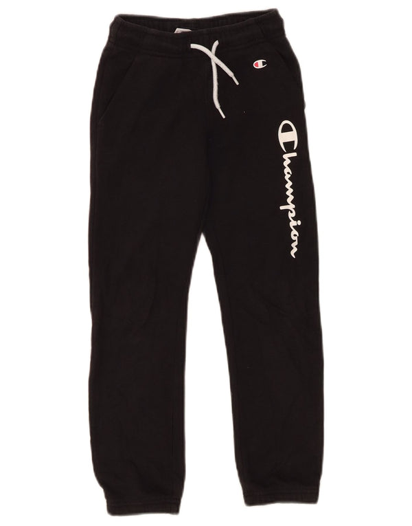 CHAMPION Boys Graphic Tracksuit Trousers Joggers 5-6 Years XS Black Cotton