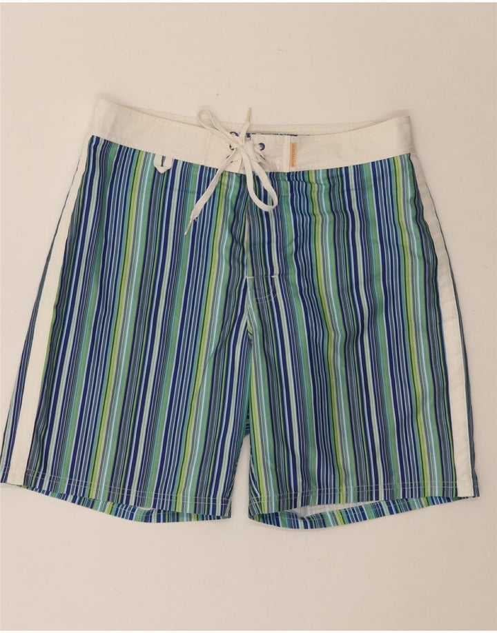 SUNDEK Mens Swimming Shorts Medium  Multicoloured Striped Polyester