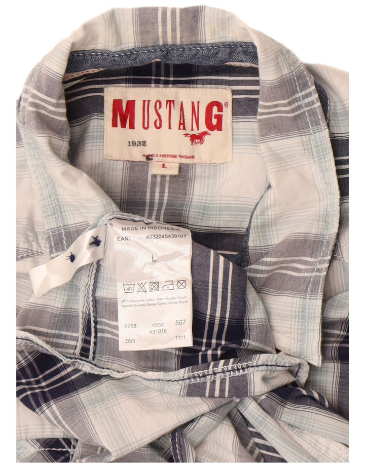 Mustang Mens Shirt Large Multicoloured Check Cotton