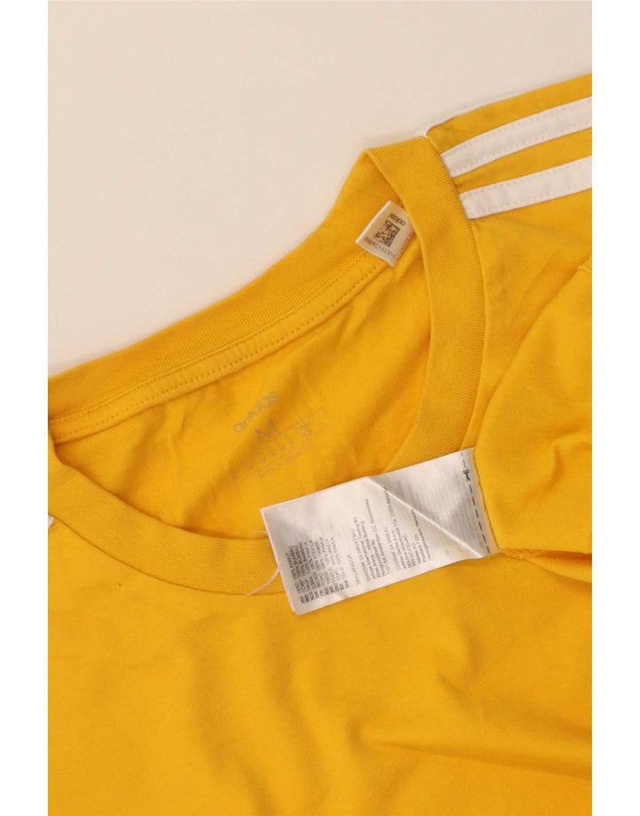 Adidas Mens T-Shirt Top Medium Yellow Cotton