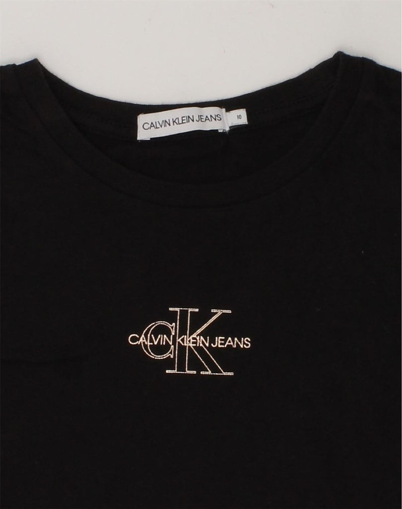 CALVIN KLEIN Girls Top Long Sleeve 9-10 Years Black Cotton | Vintage Calvin Klein | Thrift | Second-Hand Calvin Klein | Used Clothing | Messina Hembry 