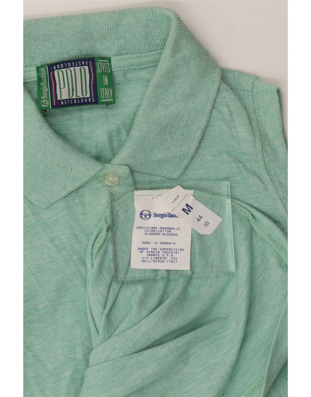 SERGIO TACCHINI Womens Sleeveless Polo Shirt IT 44 Medium Green Cotton Vintage Sergio Tacchini and Second-Hand Sergio Tacchini from Messina Hembry 