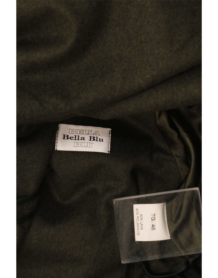 Bella Blu Womens Overcoat IT 46 Large Khaki Wool